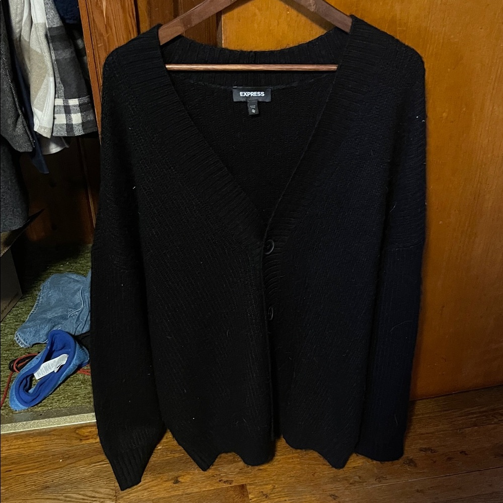 Express Classic Black Knit Cardigan
